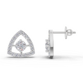 1.2 Carat Triane Lab Diamond Studs Earrings | 14K White Gold