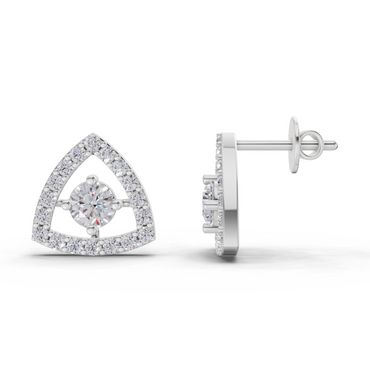 1.2 Carat Triane Lab Diamond Studs Earrings | 14K White Gold