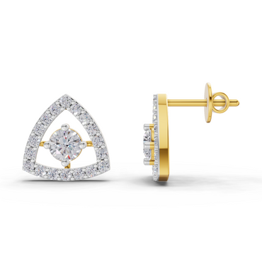 1.2 Carat Triane Lab Diamond Studs Earrings | 14K Yellow Gold