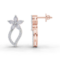 1.64 Carat Twist Bloom Lab Diamond Earrings | 14K Rose Gold