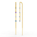0.07 Carat | 925 Sterling Silver Yellow Gold Plated Fancy Threader Earrings