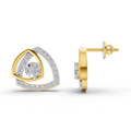 1.19 Carat | 925 Sterling Silver Gold Plated Diamond Triangle Earrings