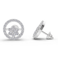 0.99 Carat Halo Flora Studs Earrings| 14K White Gold