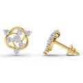 0.39 Carat | 925 Sterling Silver Gold Plated Intertwined Diamond Cluster Earrings