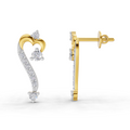 0.38 Carat | 925 Sterling Silver Gold Plated Curve of Love Earrings