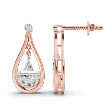 1.28 Carat Vesta Teardrops Earrings | 14K Rose Gold