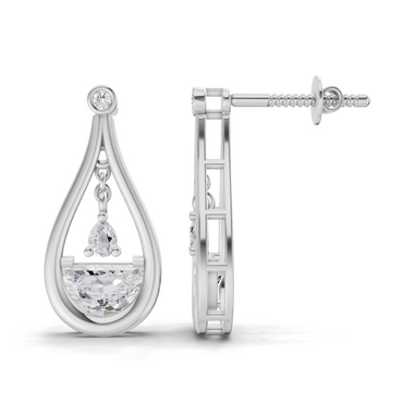 1.28 Carat Vesta Teardrops Earrings | 14K White Gold