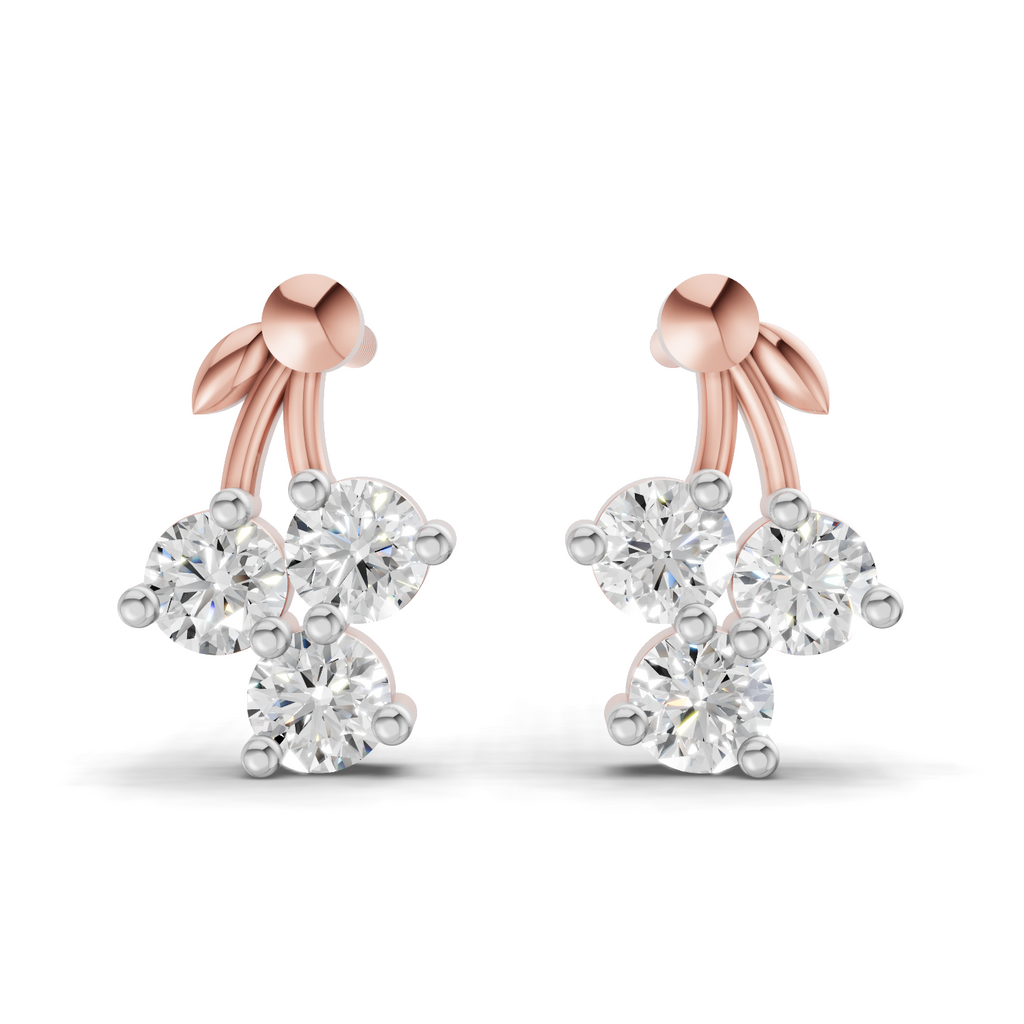 0.3 Carat Tiny Petal Trio Earrings | 14K Rose Gold