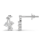 0.3 Carat Tiny Petal Trio Earrings | 14K White Gold