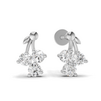 0.3 Carat Tiny Petal Trio Earrings | 14K White Gold