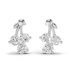 0.3 Carat Tiny Petal Trio Earrings | 14K White Gold
