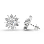 1.73 Ct  Round Cluster Diamond Stud Earrings | 14K Rose Gold
