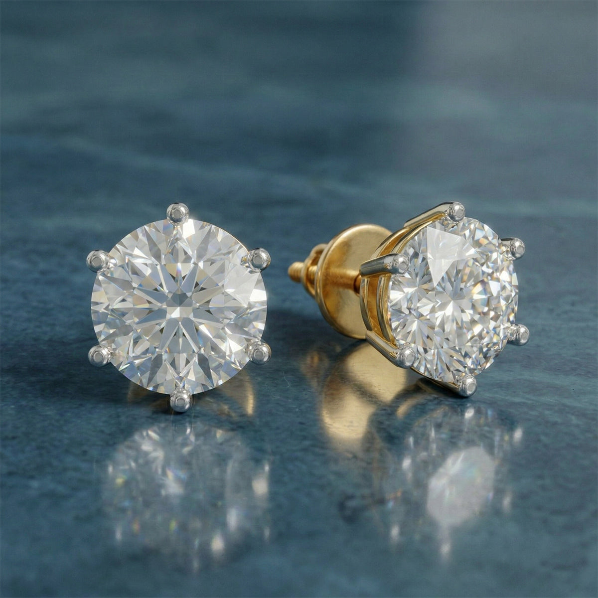 Sparkles 6.23 Carat Solitaire Stud Diamond Earring