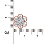 1.20 Ct Round Shape Floral Cluster Diamond Stud Earrings | 14K Rose Gold