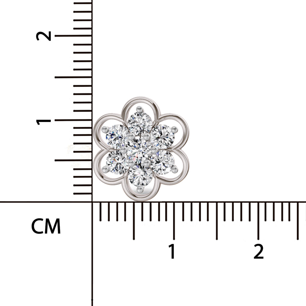 1.20 Ct Round Shape Floral Cluster Diamond Stud Earrings | 14K Rose Gold