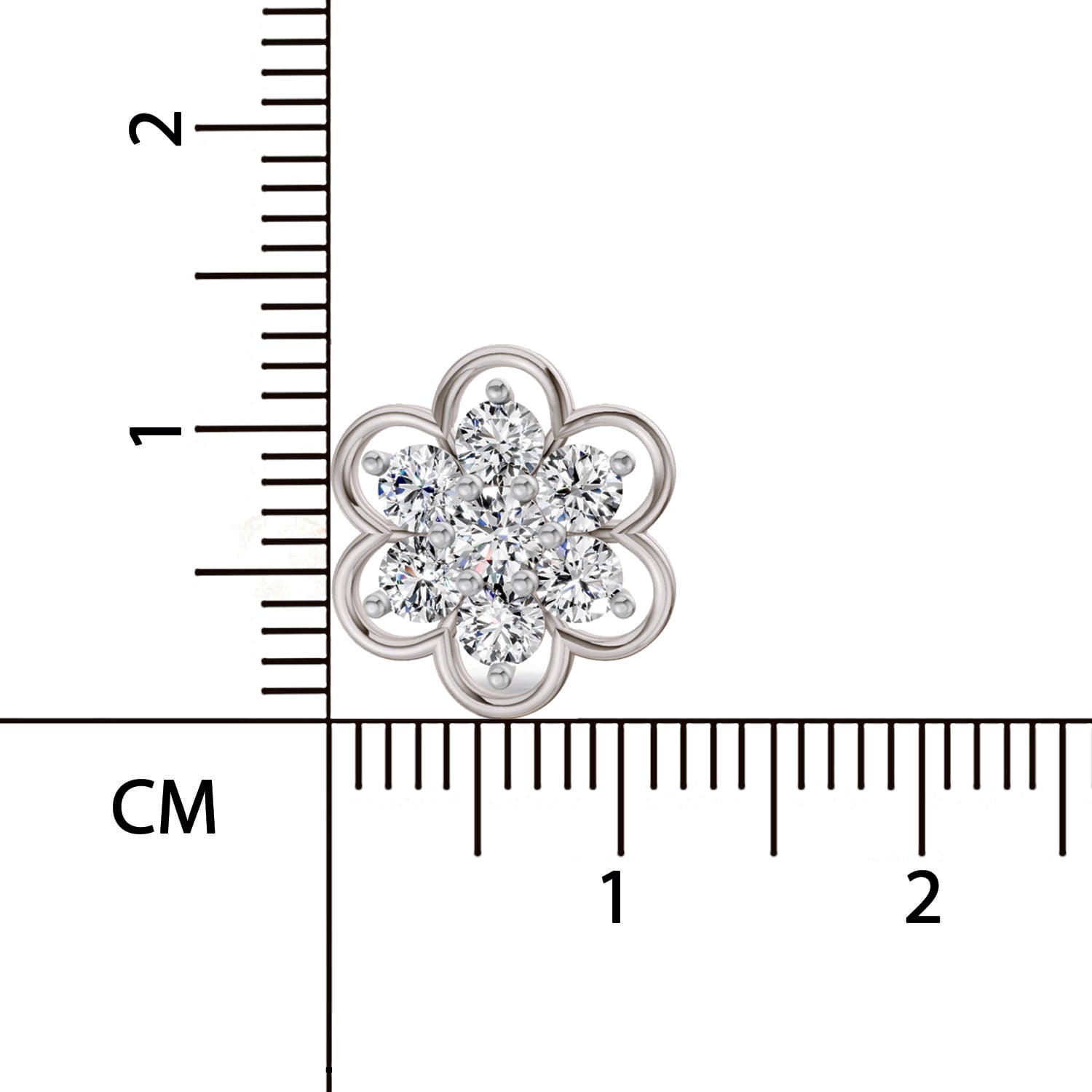 1.20 Ct Round Shape Floral Cluster Diamond Stud Earrings | 14K Rose Gold