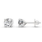 0.5 Ct Round Shape 4 Prong Solitaire Diamond Stud Earrings | 14K Rose Gold