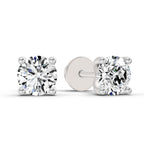 0.5 Ct Round Shape 4 Prong Solitaire Diamond Stud Earrings | 14K Rose Gold