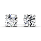 0.5 Ct Round Shape 4 Prong Solitaire Diamond Stud Earrings | 14K Rose Gold