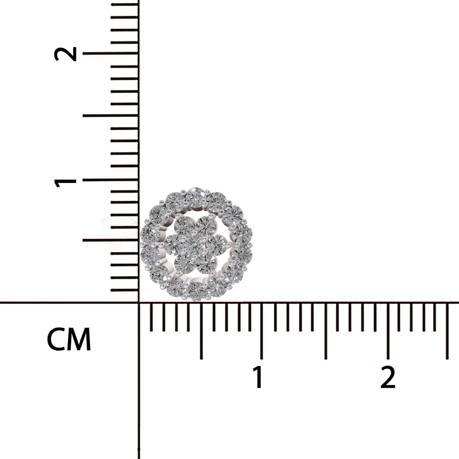 0.67 Ct  Round Shape Floral Cluster Diamond Stud Earrings | 14K Rose Gold