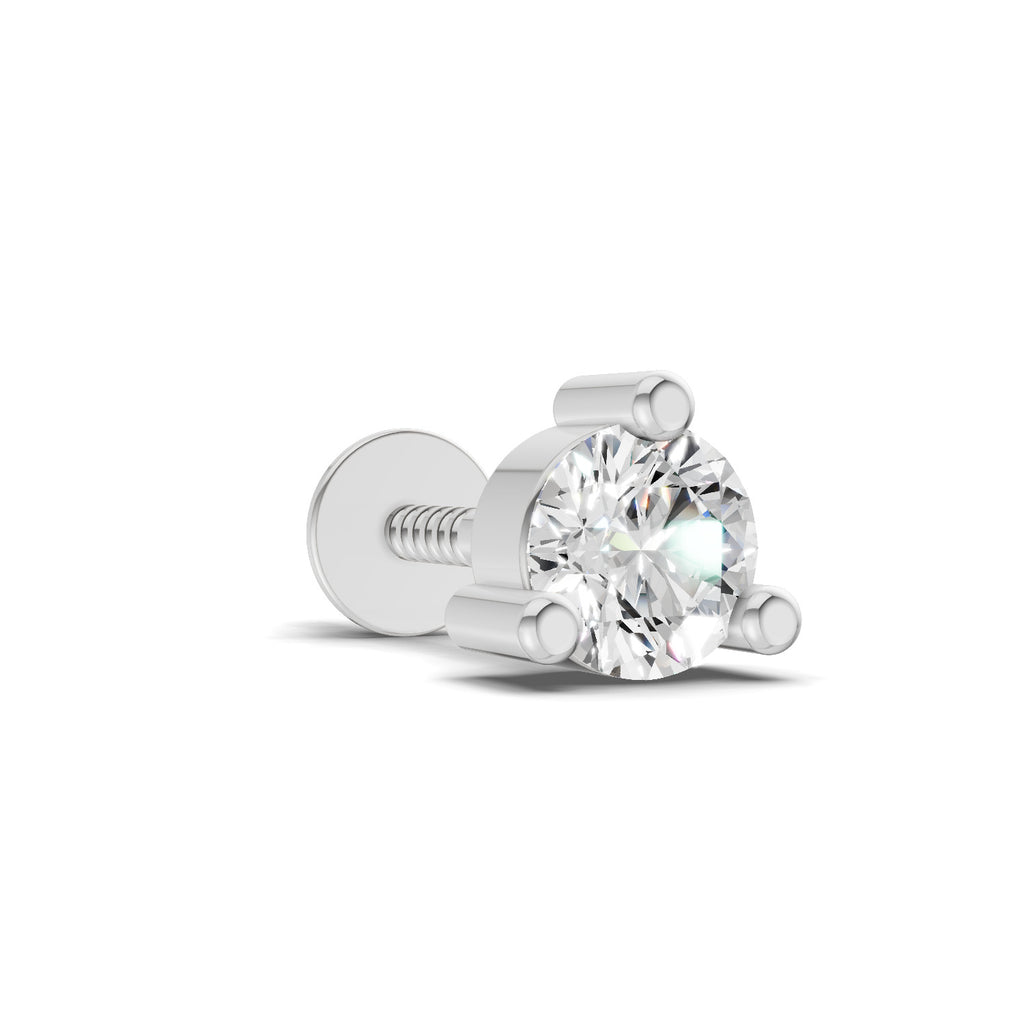 0.21 Carat Prime Cut Mens Stud Earrings | 14K White Gold