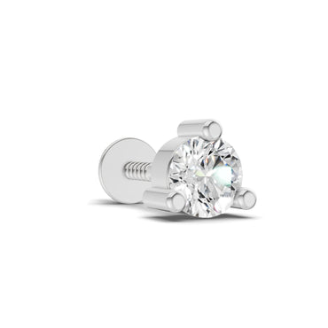 0.21 Carat Prime Cut Mens Stud Earrings | 14K White Gold