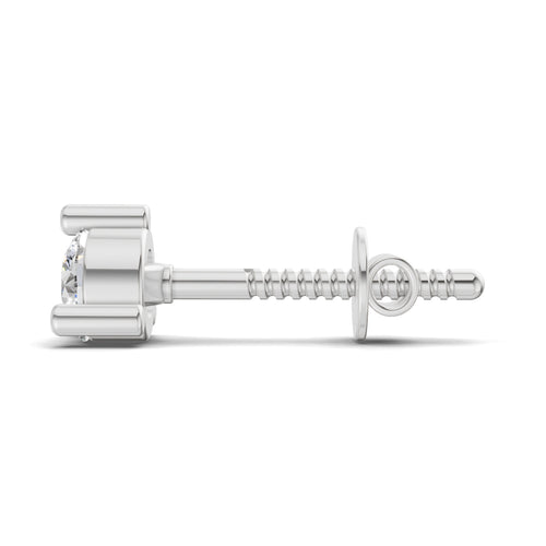 0.21 Carat Prime Cut Mens Stud Earrings | 14K White Gold