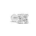 0.3 Carat Round Shape Solitaire Men's Stud | 14K White Gold