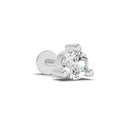 0.4 Carat Prime Cut Mens Stud Earrings | 14K White Gold