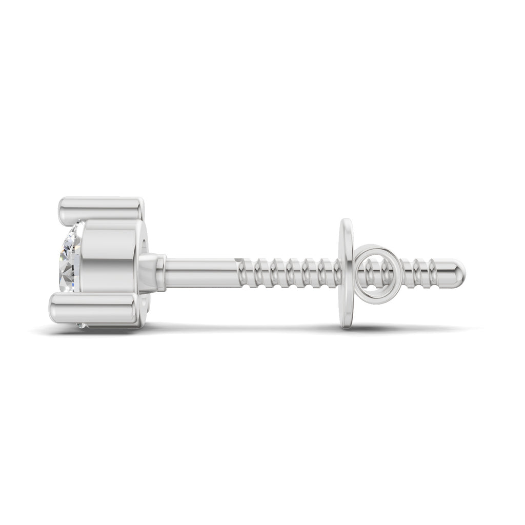 0.4 Carat Prime Cut Mens Stud Earrings | 14K White Gold