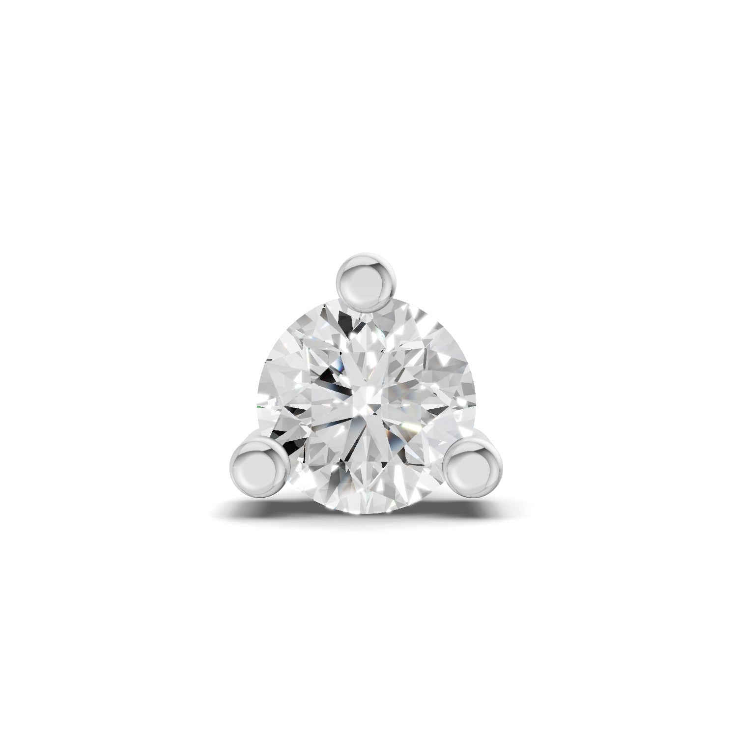 0.4 Carat Prime Cut Mens Stud Earrings | 14K White Gold