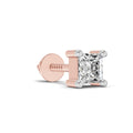 0.3 Carat Princess Shape Solitaire Men's Stud  | 14K Rose Gold