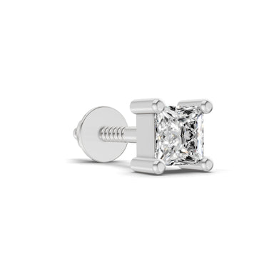 0.4 Carat Princess Shape Solitaire Men's Stud | 14K Rose Gold