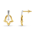 0.02 Carat  | 925 Sterling Silver Yellow Gold Plated Tulip Stud Earrings
