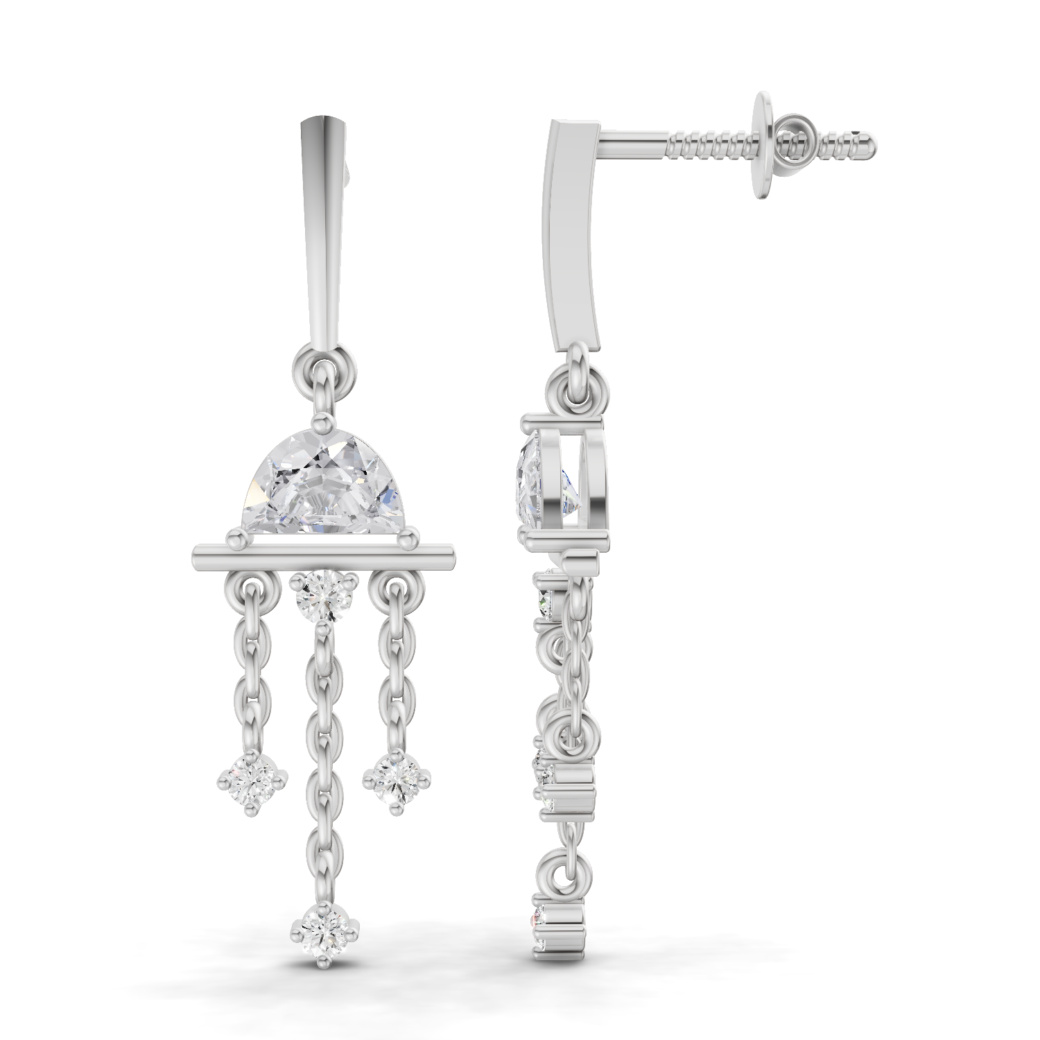 1 Carat Celestial Cascade Earrings | 14K White Gold