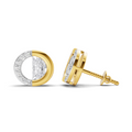1.02 Carat Luna Halo Studs Earrings for Women | 14K Yellow Gold