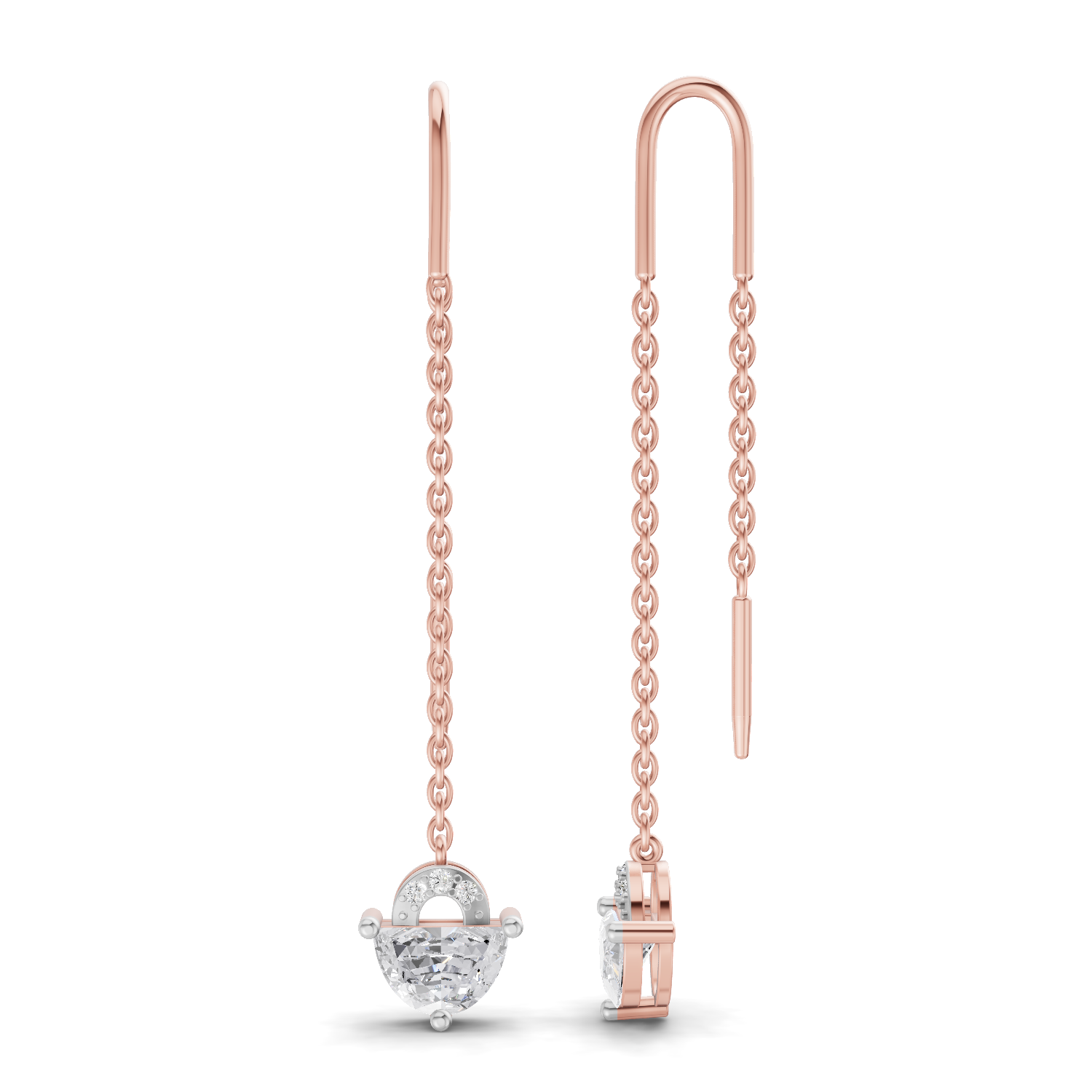 1.61 Carat Luna Threader Earrings | 14K Rose Gold