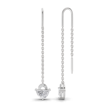 1.1 Carat Luna Threader Earrings | 14K White Gold
