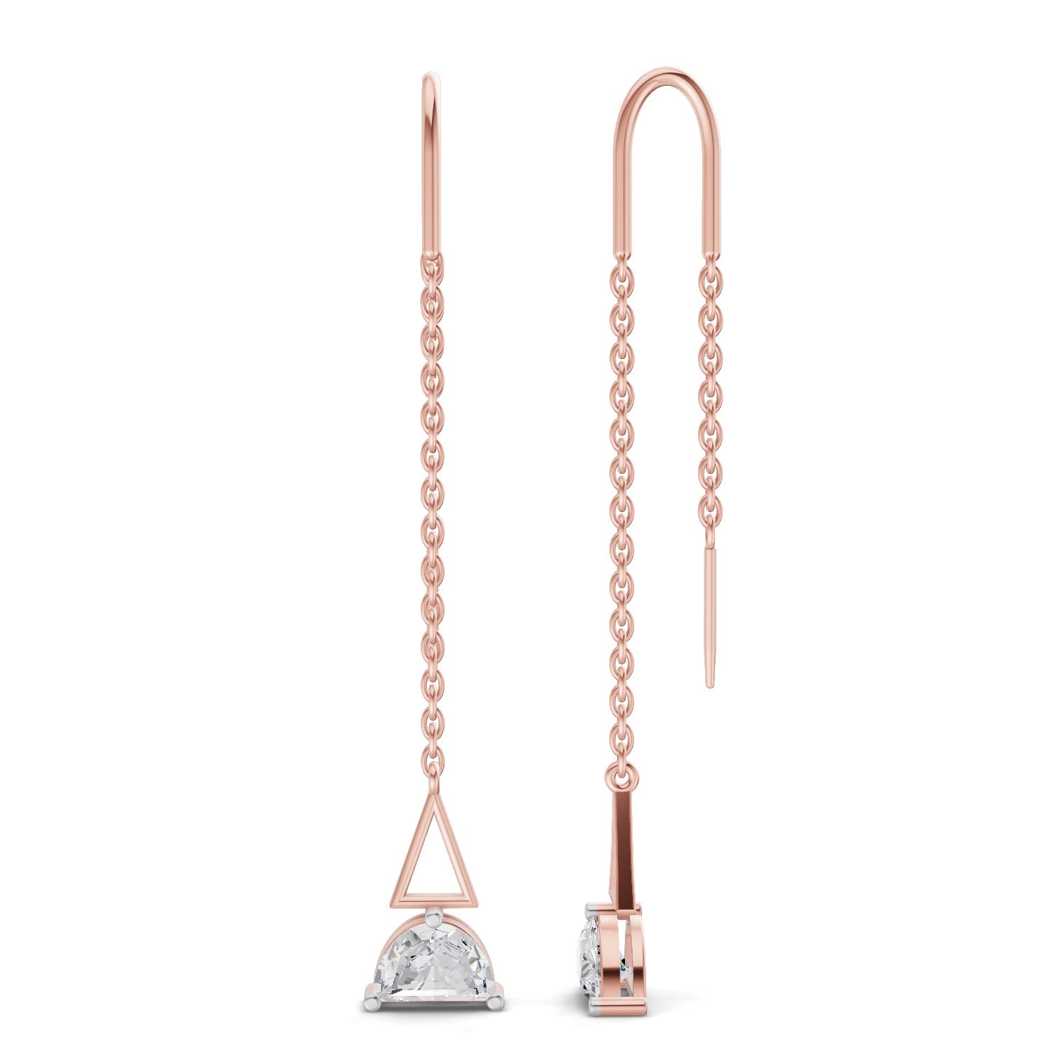 0.84 Carat Luna Threader Earrings | 14K Rose Gold
