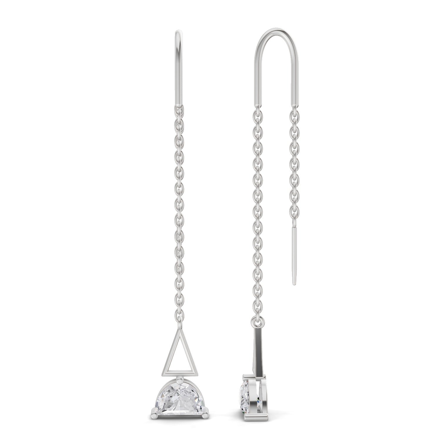 0.84 Carat Luna Threader Earrings | 14K White Gold