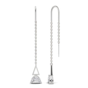 0.84 Carat Luna Threader Earrings | 14K White Gold
