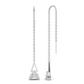 0.8 Carat Triangle Threads Earrings | 14K White Gold