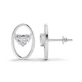 0.71 Carat Ethereal Oval Earrings | 14K White Gold