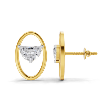 0.73 Carat Oval Earrings | 14K Yellow Gold