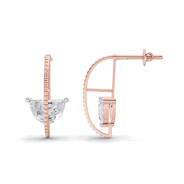 1.09 Carat Halfmoon Earrings | 14K Rose Gold