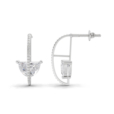 1.09 Carat Halfmoon Earrings | 14K White Gold