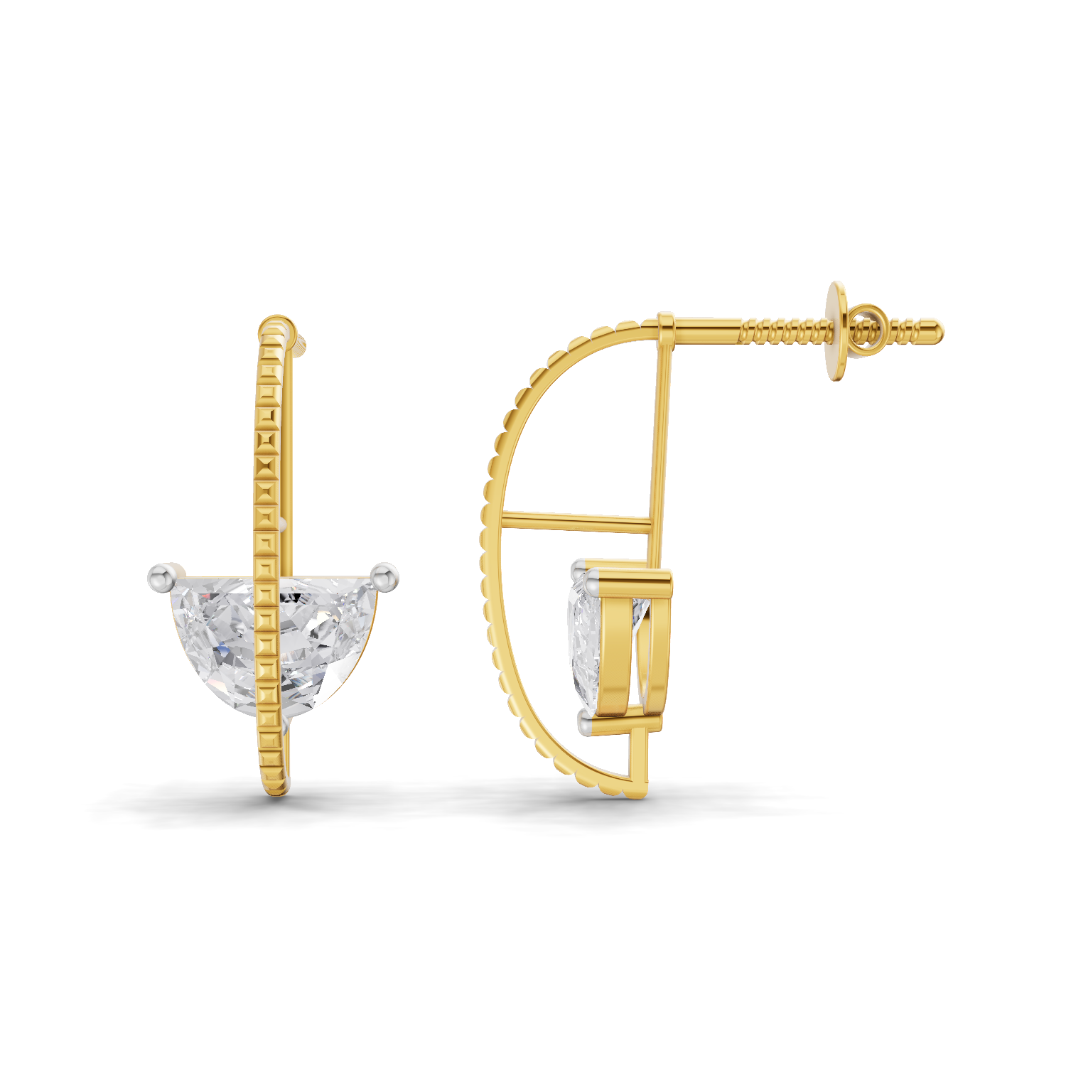 1.09 Carat Halfmoon Earrings | 14K Yellow Gold