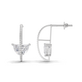 0.88 Carat Halfmoon Earrings | 14K White Gold