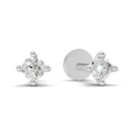 0.1 Carat Nova Prong Stud Earrings | 14K White Gold