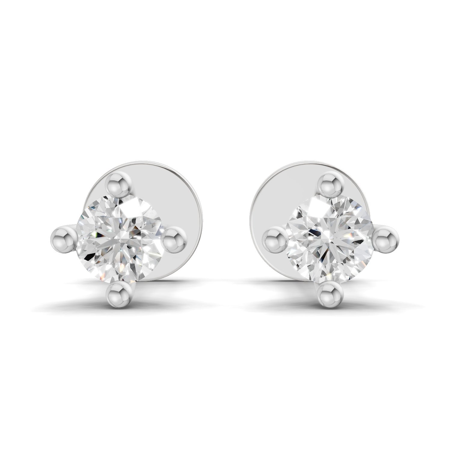0.1 Carat Nova Prong Stud Earrings | 14K White Gold